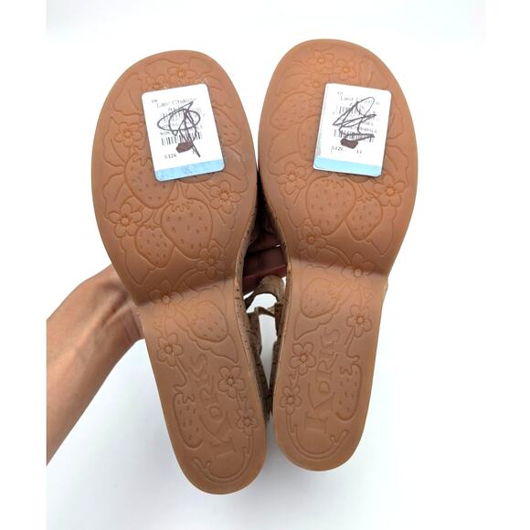 Korks Bardot II Cork Comfort Wedge Sandals Women's Natural Size US11M EU42 - Picture 7 of 11